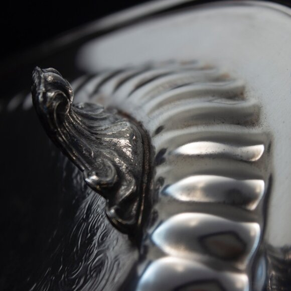 Silver Plated Serving Tray With Intricate Engraving & Handles | Leonard Silver - Picture 9 of 11